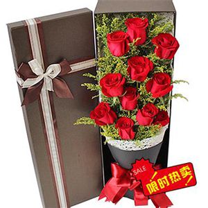 【一心一意】11朵玫瑰鲜花礼盒送老婆女友追求女生示爱表白祝福
