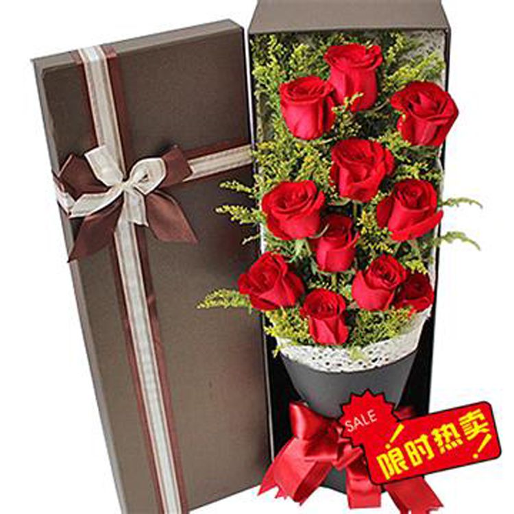【一心一意】11朵玫瑰鲜花礼盒送老婆女友追求女生示爱表白祝福
