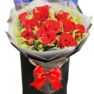 【一生相拥】11朵玫瑰鲜花花束送老婆女友追求女生示爱表白祝福